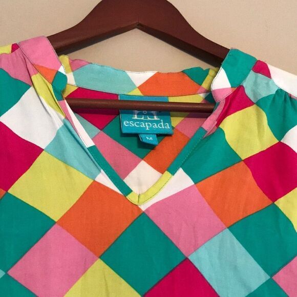 Escapada Bright Pattern Tunic - Size Medium - Picture 2 of 8